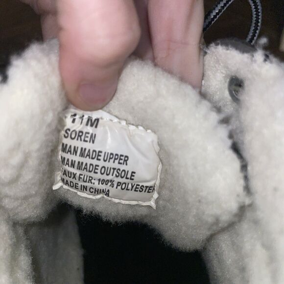 Size 11 Mens US Polo Assn. Black And White Faux Fur High Top Sneakers - Picture 6 of 9